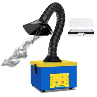 Imagem de KINGSOM Extrator De Fumaça De Solda, 180 M³/H [Rápido E Preciso] Remoção De Fumaça, Absorvedor De Fumaça Ajustável Com Filtro 2 Em 1, Extrator De Fumaça De Solda Compacto De Mesa Para Soldagem Diy,