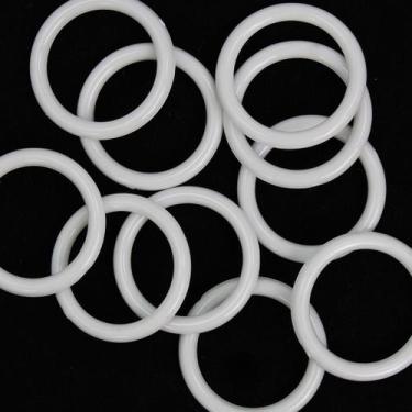Imagem de Aro Plástico Branco 3,5cm 4mm de Espessura Para Artesanato 50 Unidades