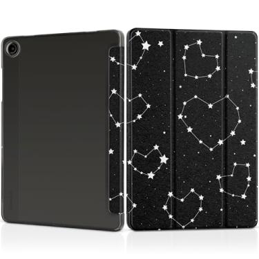 Imagem de MEEgoodo Capa para Samsung Galaxy Tab A9 Plus 27.9 cm 2023 (compatível com o modelo SM-X210/X216/X218), capas para tablet A9+ com textura de seda e capa traseira transparente para PC, constelações e