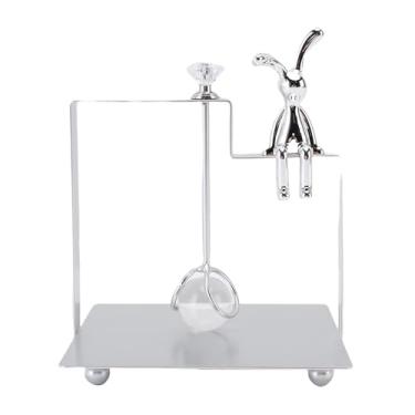 Imagem de Fockety Porta-guardanapos Iron Art Sentado Coelho Decor Guardanapo Dispenser Toalha Stand, Rack de Tecido para Balcão de Cozinha, Home Bar, Restaurante Mesa Decor Banheiro (Prata)