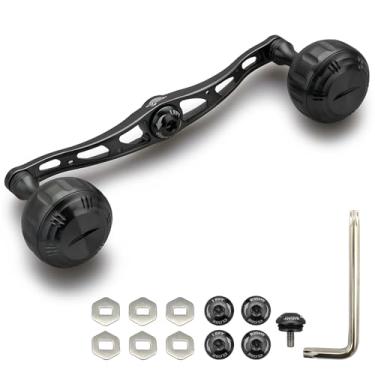 Imagem de HEIGHTEN Carretel de pesca de 130 mm para Shimano Daiwa Abu Garcia Penn Kastking Lew's Baitcasting Reel Power Crank Acessório (cinza escuro) (0057)