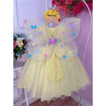 Imagem de Asa Borboleta Amarelo Bebê Jardim Encantado Fada Super Luxo - Acessóri