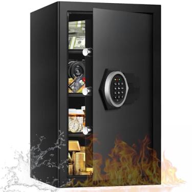 Imagem de Cofres domésticos extragrandes de 5,3 metros cúbicos à prova de fogo à prova d'água, caixa de segurança digital antirroubo, cofre contra incêndio com fechadura de combinação, chaves sobressalentes, 3