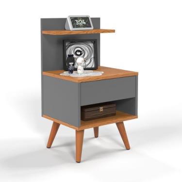 Imagem de Mesa de Cabeceira Para Quarto Pés Palito Retrô 1 Gaveta Sleep - AJMóve