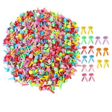 Imagem de Vaveren 300x Prendedores de Papel, Tachinhas Redondas Decorativas para Artesanato, Tachinhas de Pressão para Scrapbooking e Projetos DIY, Colorida