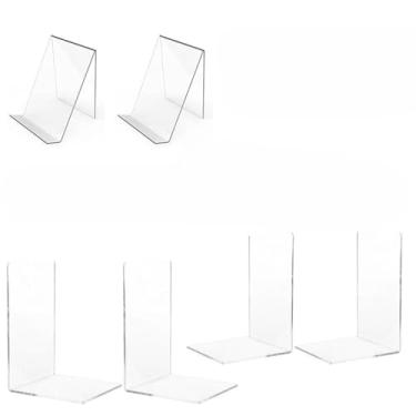 Imagem de Porta Livro, Aparador de Livros Expositor Bibliocanto Decoração Leitura(02 Expositores + 04 Aparadores)