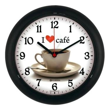 Imagem de 3X Relógio De Parede Café Gourmet Eurora 6586 Cor Da Estrutu
