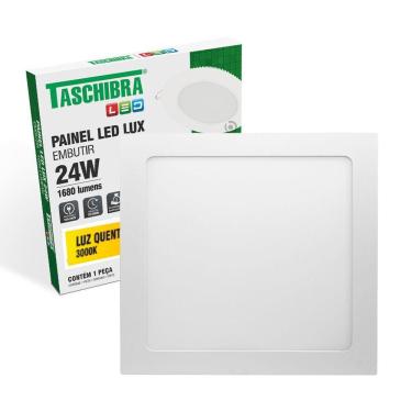 Imagem de Painel De Led Quadrado Embutir 24w Bivolt Taschibra 3000k Luz Quente