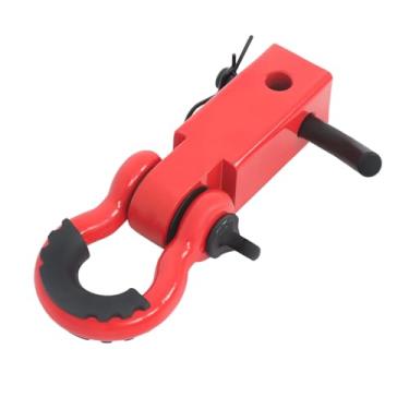 Imagem de Silscvtt Recetor de engate de reboque de 5 cm, resistência à ruptura, manilha de 20,411 kg com pino de parafuso de 5/20.3 cm e substituição de manilha de anel D de 3/10.2 cm para caminhão SUV