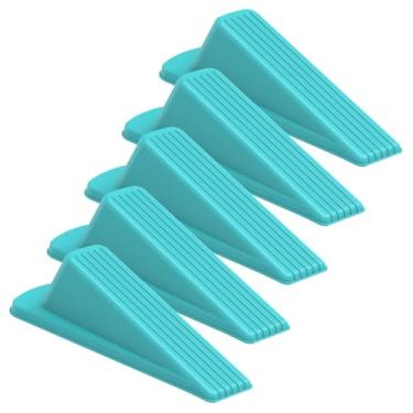 Imagem de Crosize Pacote com 5 batentes de porta para parte inferior da porta, batentes de porta de borracha premium, cunha resistente para carpete, azulejo, concreto, madeira, suporte de porta para portas