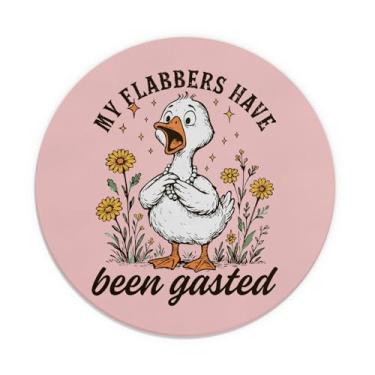 Imagem de TFKFJLF Mouse pad engraçado silly goose floral pequeno redondo para mesa, tapete de mouse kawaii anime fofo, presentes de ganso acessórios de mesa, presentes de escritório para colegas de trabalho