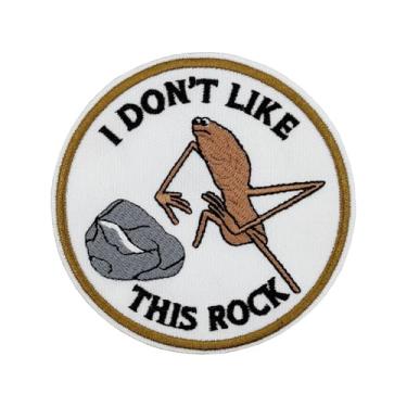 Imagem de Patch de meme Marcus The Worm de 8,5 cm, "I Don't Like This Rock", bordado com ferro em ferro, para pijamas com capuz e camisetas
