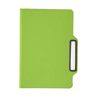 Imagem de Caderno A5 com Capa Dura, 80 Folhas Pautadas, Material Sintético, Suporte para Caneta, Elástico, Miolo Bege (Caderno A5 PU Preto)