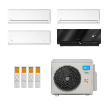 Imagem de Ar-Condicionado Multi Split Inverter Midea 42.000 (3x Evap HW 9.000 + 1x Evap HW 24.000) Quente/Frio 220V