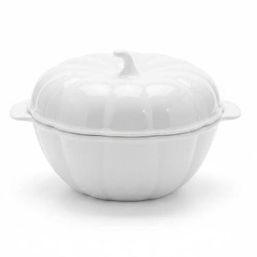 Imagem de Cocotte Abóbora com Tampa Branca  1,65 L Germer Porcelanas