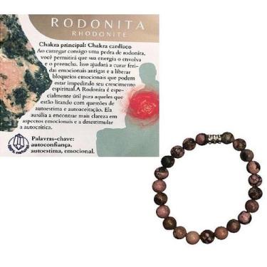 Imagem de Pulseira Espiritual Pedra Rodonita  Cura  Amor  Equilíbrio - Estrela M