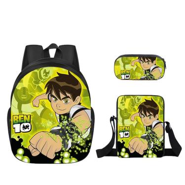 Imagem de Conjunto de mochilas escolares Bens 10 Boy com bolsa de ombro e estojo para canetas
