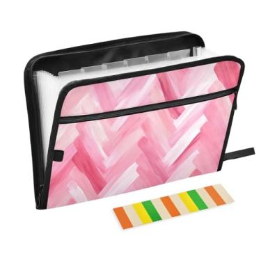 Imagem de Wassud Organizador de arquivos sanfonado com listras fofas, letras A4, pastas de arquivo, organizador de documentos, fólio com etiquetas, pasta de arquivos expansível, 13 bolsos