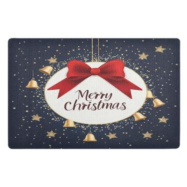 Imagem de STAYTOP Tapete de porta de sino de vento de Natal para entrada externa 81 x 50 cm, tapete de boas-vindas ao ar livre/interno, tapetes de banho fofos, capacho frontal antiderrapante para entrada, pátio