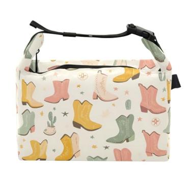 Imagem de STAYTOP Linda lancheira de botas de cowboy com fivela de alça, lancheira isolada para meninos e meninas, lancheira térmica para trabalho escolar