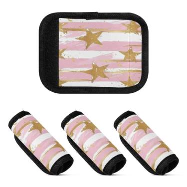 Imagem de Qilmy Beautiful Stars Bagagem Handle Wrap Pacote 2 Identificadores de Bagagem Identificadores de Bagagem Conforto Pegas Capa para Carrinho de Viagem Bolsa Mala Avião Acessórios de Viagem 497