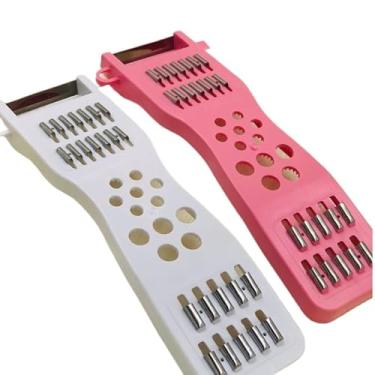 Imagem de Triturador manual multifuncional 5 em 1 Descascador Cortador de legumes Cortador de frutas (ROSA OU ROXO)