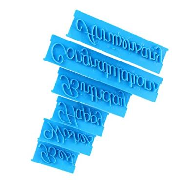 Imagem de 3 Conjunto de Embosser Letras Escrita à Mão para Bolo Moldes Plástico DIY Decoração Impressão Massa Pão Queijo Festa Aniversário Ferramenta Reutilizáv