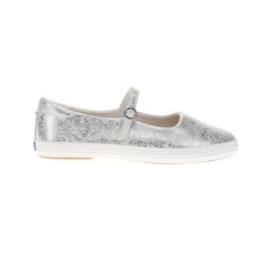 Imagem de Keds Tênis feminino Mary Jane de bico quadrado, Couro metálico prateado, 39