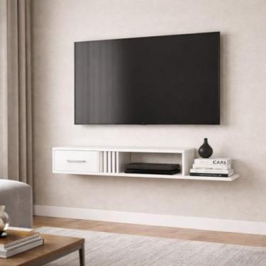 Imagem de Rack Nicho Painel Suspenso Pequeno Sala Quarto TV até 42" Mônaco - JM3