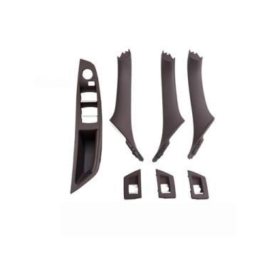 Imagem de Painel de interruptor da janela do apoio de braço da porta interior do carro dentro da porta puxar conjunto compatível com bmw série 5 f10 f11 f18 520i 523i 525i 528i 535i(One Hole Moka Set)