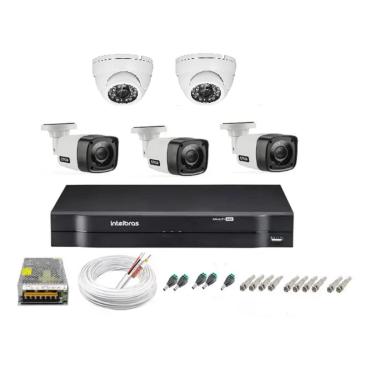 Imagem de Kit cftv 5 cameras de segurança hd + dvr 8ch Intelbras full hd