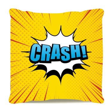 Imagem de Almofada Decorativa Cheia Com Enchimento 43x43cm Estilo Crash Amarela