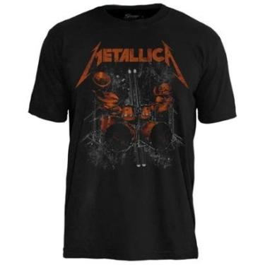 Imagem de Camiseta de Banda Metallica em Algodão Manga Curta Gola Redonda-Unissex