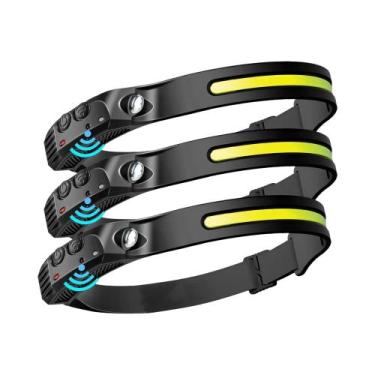 Imagem de Lanterna De Cabeça LED Recarregável Com Sensor, Bateria USB, Ideal Par