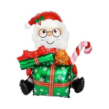 Imagem de Balões De Folha Prateados E Dourados Com Números, Coroa Do Papai Noel,