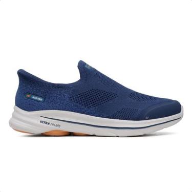 Imagem de Tênis Skechers Go Walk 8 Masculino, 43, Azul, Marinho