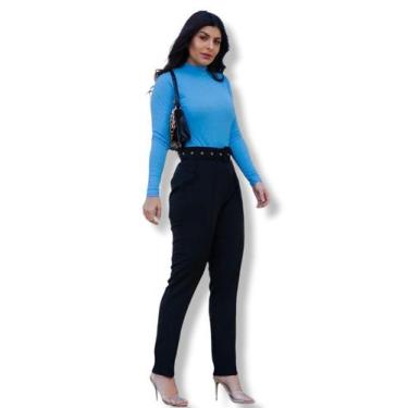 Imagem de Calça Feminina Social Alfaiataria Com Cinto Forrado e bolso - KATITA D