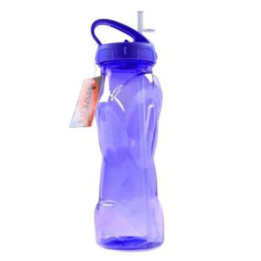 Imagem de Garrafa de água c/ Canudo 600ml Em Plástico - Saz Utilidades, Azul