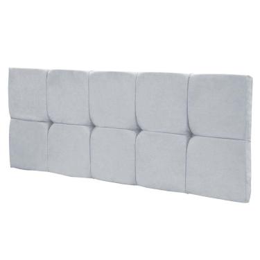 Imagem de Cabeceira Painel Nina Cama Box Solteiro 90cm Suede Cinza