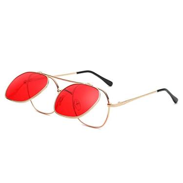 Imagem de Óculos de sol Steampunk Vintage Metal Óculos de Sol Masculinos Designer Tons para Mulheres Óculos Retro UV400, GO RED, China