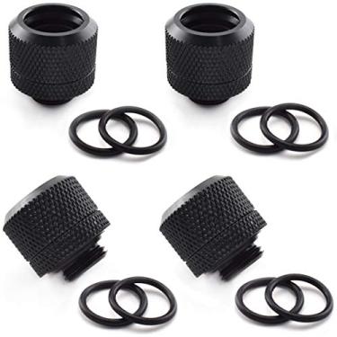 Imagem de SDTC Tech 4 pacotes G1/4" a 10 mm ID 14 mm OD Rigid Tubing Fitting 3 Build-in O-Rings Quick Tighten Compression Connector para metal e tubo PETG