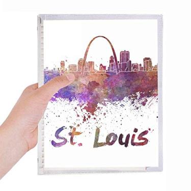 Imagem de Caderno de aquarela St.Louis America City com folhas soltas e diário recarregável