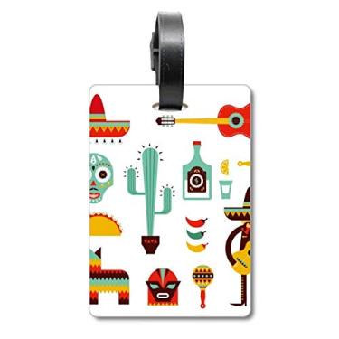 Imagem de Sombrero Tequila Guitar Chili Mexico Elment Bagagem Etiqueta Bagagem Cartão Scutcheon Etiqueta