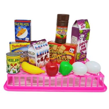 Kit de Comidinha de Brinquedo Infantil de Madeira Café 9 Pçs