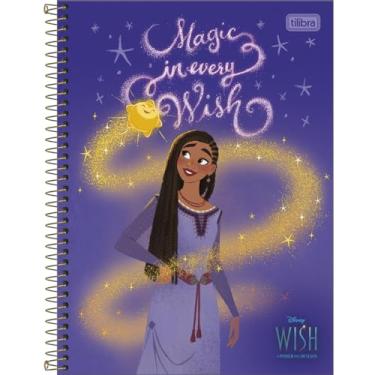Imagem de Tilibra - Caderno Espiral Capa Dura Universitário 1 Matéria Wish 80 Folhas - Magic in Every Wish - Fundo Roxo