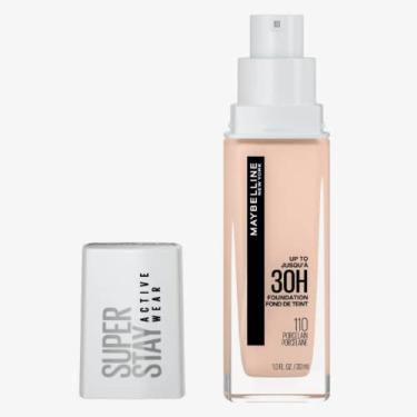 Imagem de Maybelline NY Base Alta Cobertura Super Stay Active Wear Resistente ao Suor Alta Duração até 30h na Pele, Cor 110 Porcelain, 30ml
