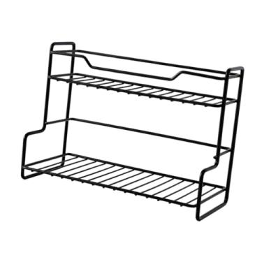Imagem de IEUDNS Prateleira de armazenamento de cozinha, porta-tempero, portátil, resistente, multifuncional, organizador de banheiro, para casa, mesa, sala de estar, Preto