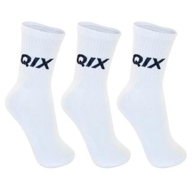 Imagem de Meia Cano Alto QIX Internacional - 3 Pares, Branco, Único