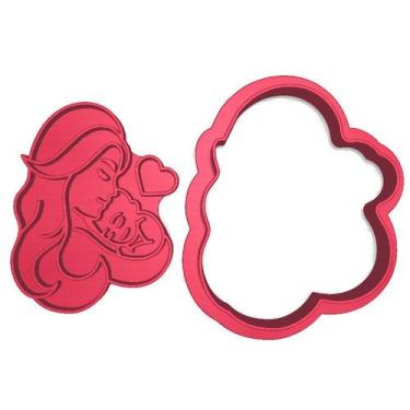 Imagem de Cortador Marcador Mãe Abraço Bebê Fofo Amor Carinho - DOCE IMPRESSO, 4