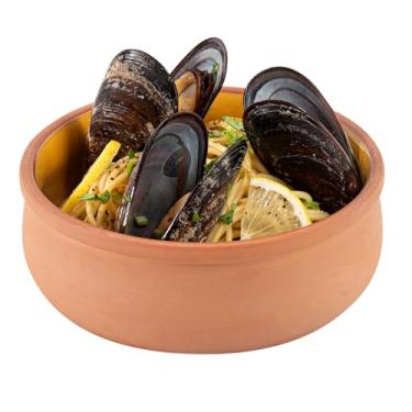 Imagem de Restaurantware - Terracota Cazuelas Terra Tek de 500 ml, 10 potes de barro esmaltados amarelos para cozinhar – Pronto para forno, micro-ondas, potes de terracota, laváveis na louça, para cozinhar e